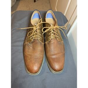 Men’s Steve Madden Size 11 Brown Leather Lace Up Dress Shoes Textured Oxford